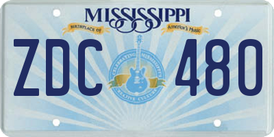 MS license plate ZDC480