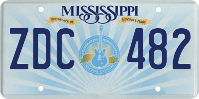 MS license plate ZDC482