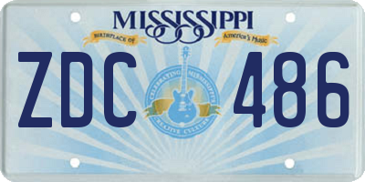 MS license plate ZDC486
