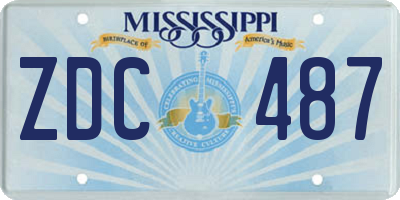 MS license plate ZDC487