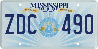 MS license plate ZDC490