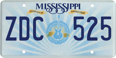 MS license plate ZDC525