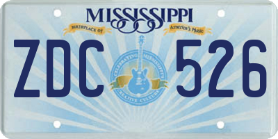 MS license plate ZDC526