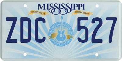 MS license plate ZDC527