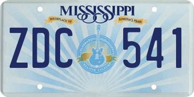 MS license plate ZDC541