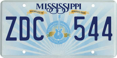 MS license plate ZDC544