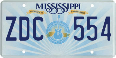 MS license plate ZDC554