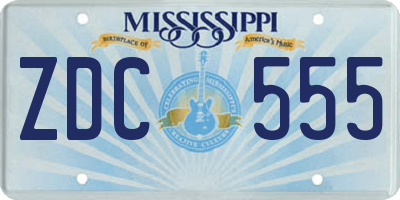 MS license plate ZDC555