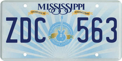 MS license plate ZDC563