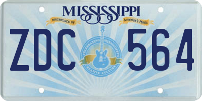 MS license plate ZDC564