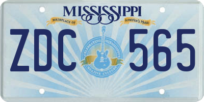 MS license plate ZDC565