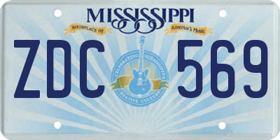 MS license plate ZDC569