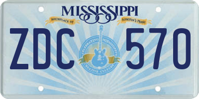 MS license plate ZDC570