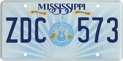 MS license plate ZDC573