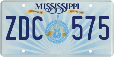 MS license plate ZDC575