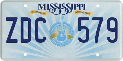 MS license plate ZDC579