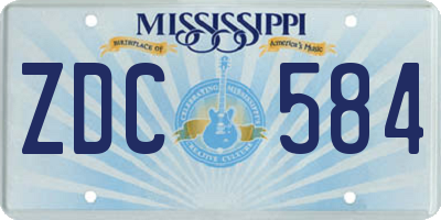 MS license plate ZDC584