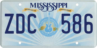 MS license plate ZDC586