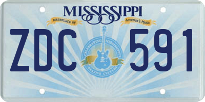 MS license plate ZDC591