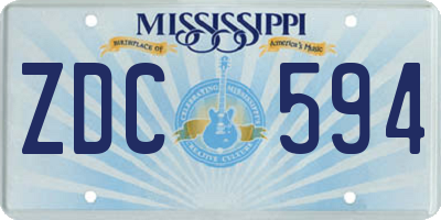 MS license plate ZDC594