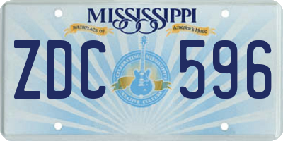 MS license plate ZDC596