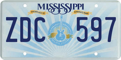 MS license plate ZDC597