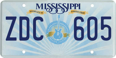 MS license plate ZDC605