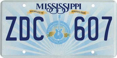 MS license plate ZDC607
