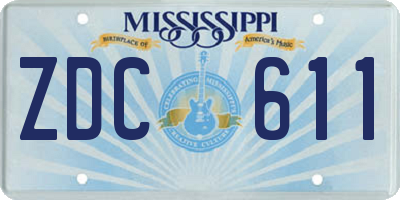 MS license plate ZDC611