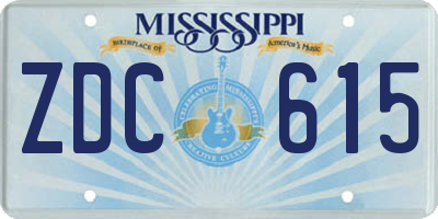MS license plate ZDC615