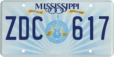 MS license plate ZDC617