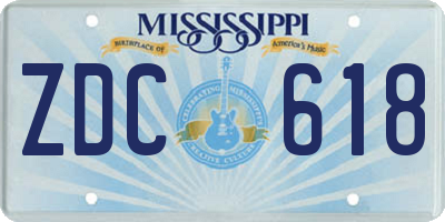 MS license plate ZDC618