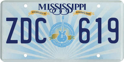 MS license plate ZDC619