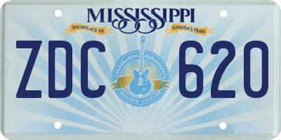 MS license plate ZDC620