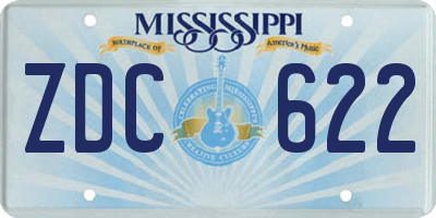 MS license plate ZDC622
