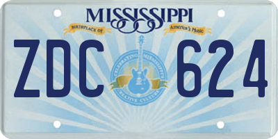 MS license plate ZDC624