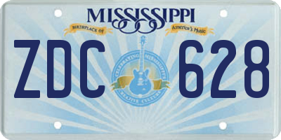 MS license plate ZDC628