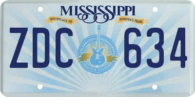 MS license plate ZDC634