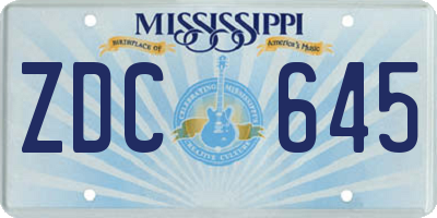 MS license plate ZDC645