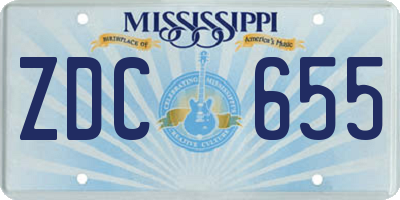 MS license plate ZDC655