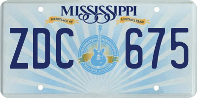 MS license plate ZDC675