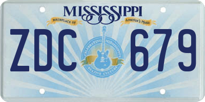 MS license plate ZDC679