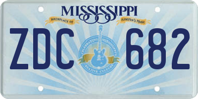 MS license plate ZDC682
