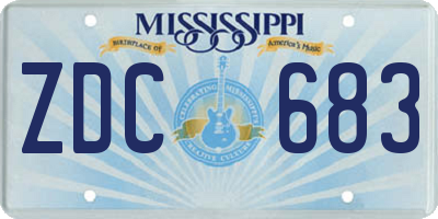MS license plate ZDC683