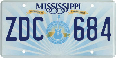 MS license plate ZDC684