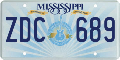 MS license plate ZDC689