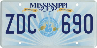 MS license plate ZDC690