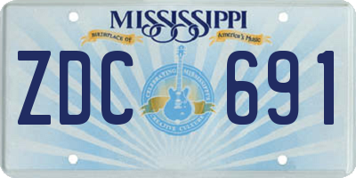 MS license plate ZDC691