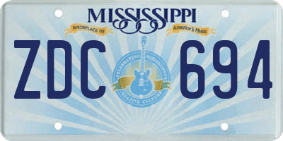 MS license plate ZDC694