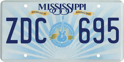 MS license plate ZDC695